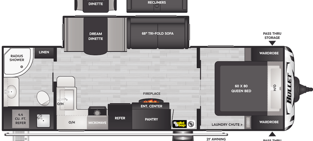 Bullet 260RBS Floorplan Drawing